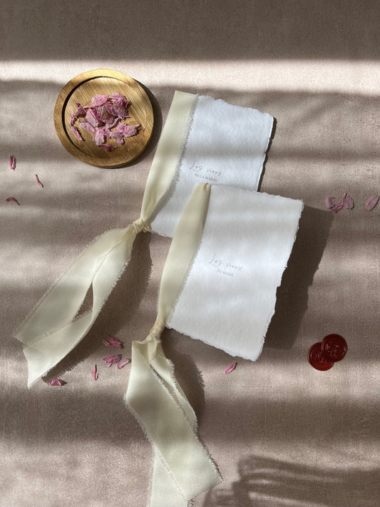 livrets de cérémonie mariage artisanal, ruban de soie