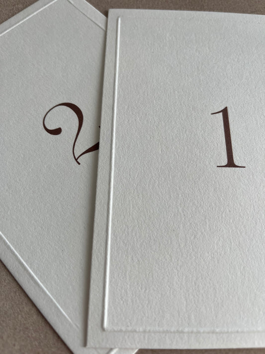 numéro de table gaufré élégant
