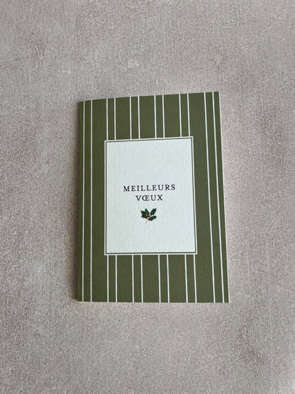 Carte de voeux papier coton