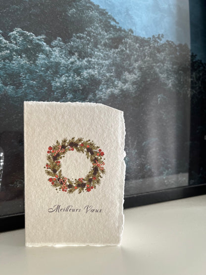 Cartes de voeux papier fait main 