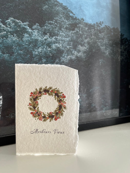 Cartes de voeux papier fait main 