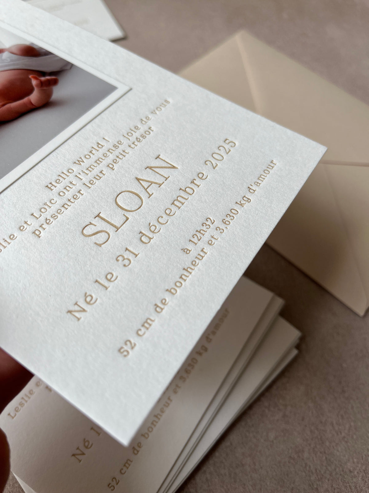 Faire-part de naissance letterpress June 