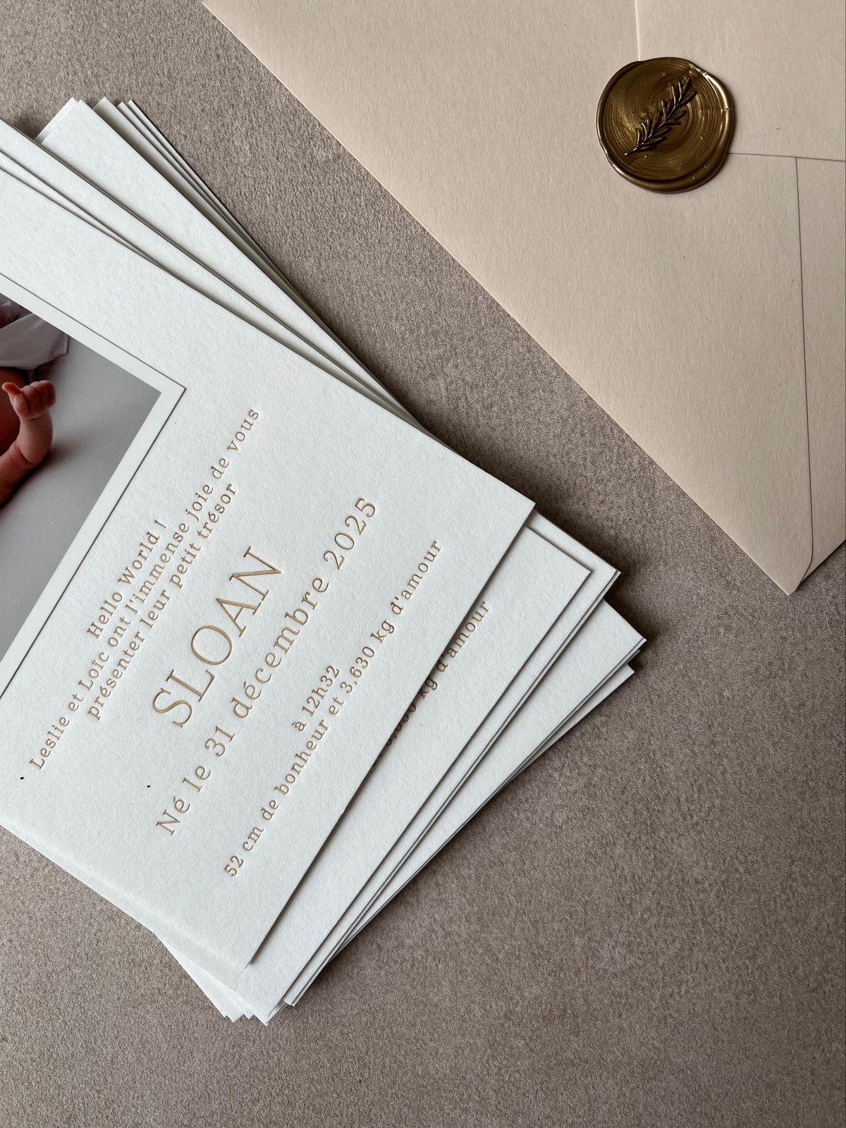 Faire-part de naissance letterpress artisanal