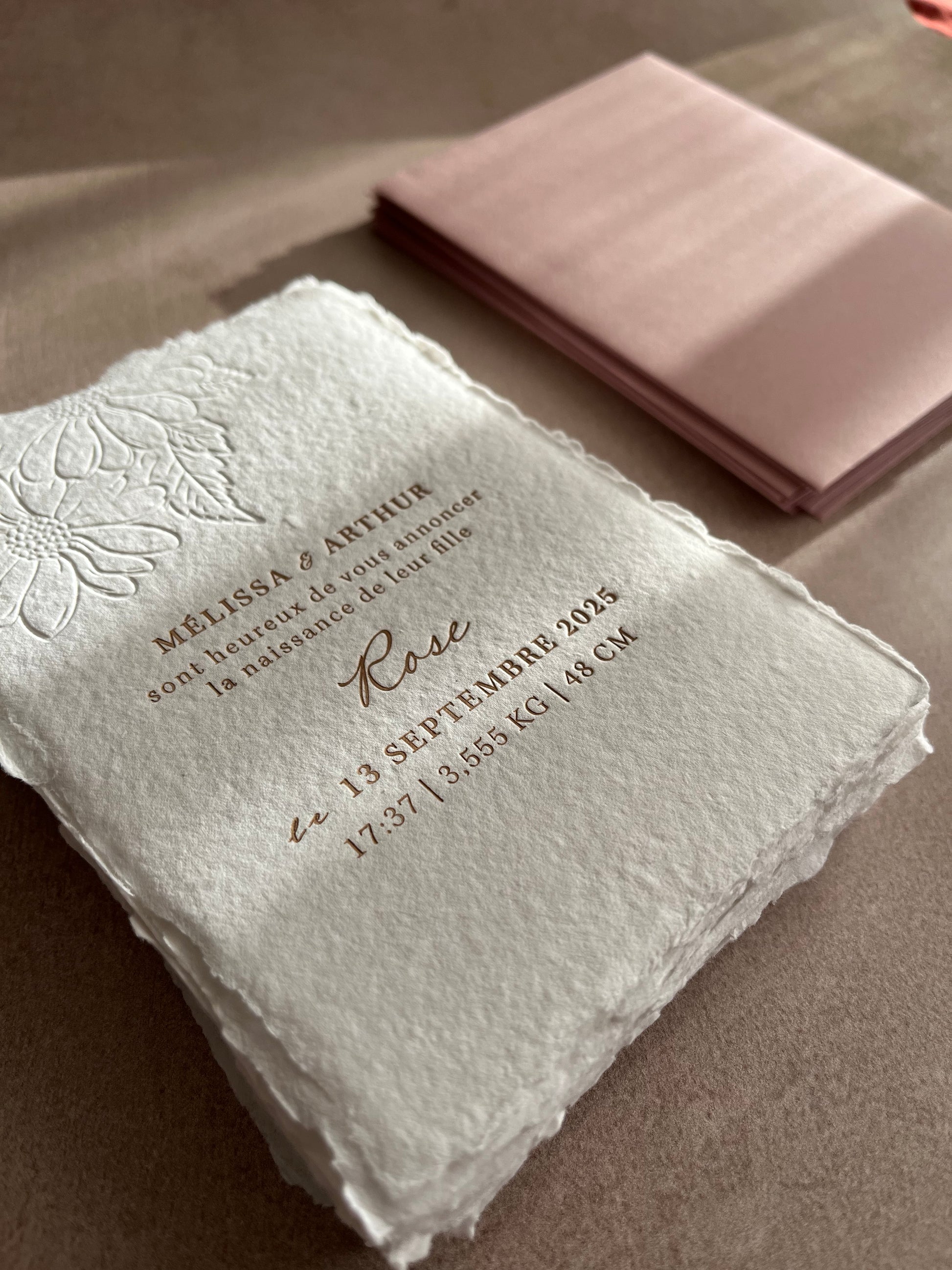 Faire-part en letterpress