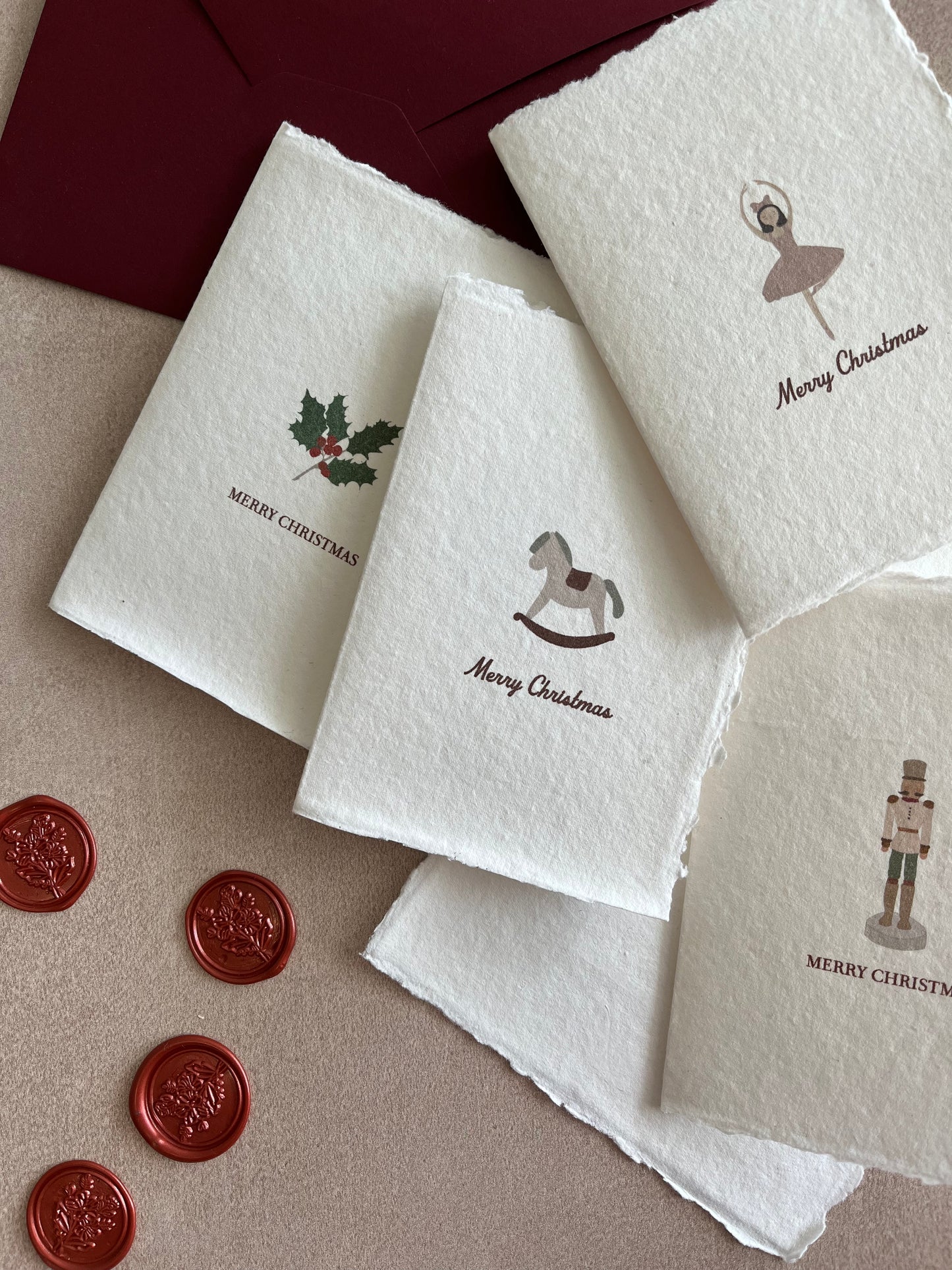 Cartes de Noël papier fait main - Merry Christmas