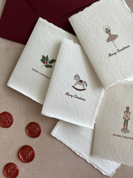 Cartes de Noël papier fait main - Merry Christmas