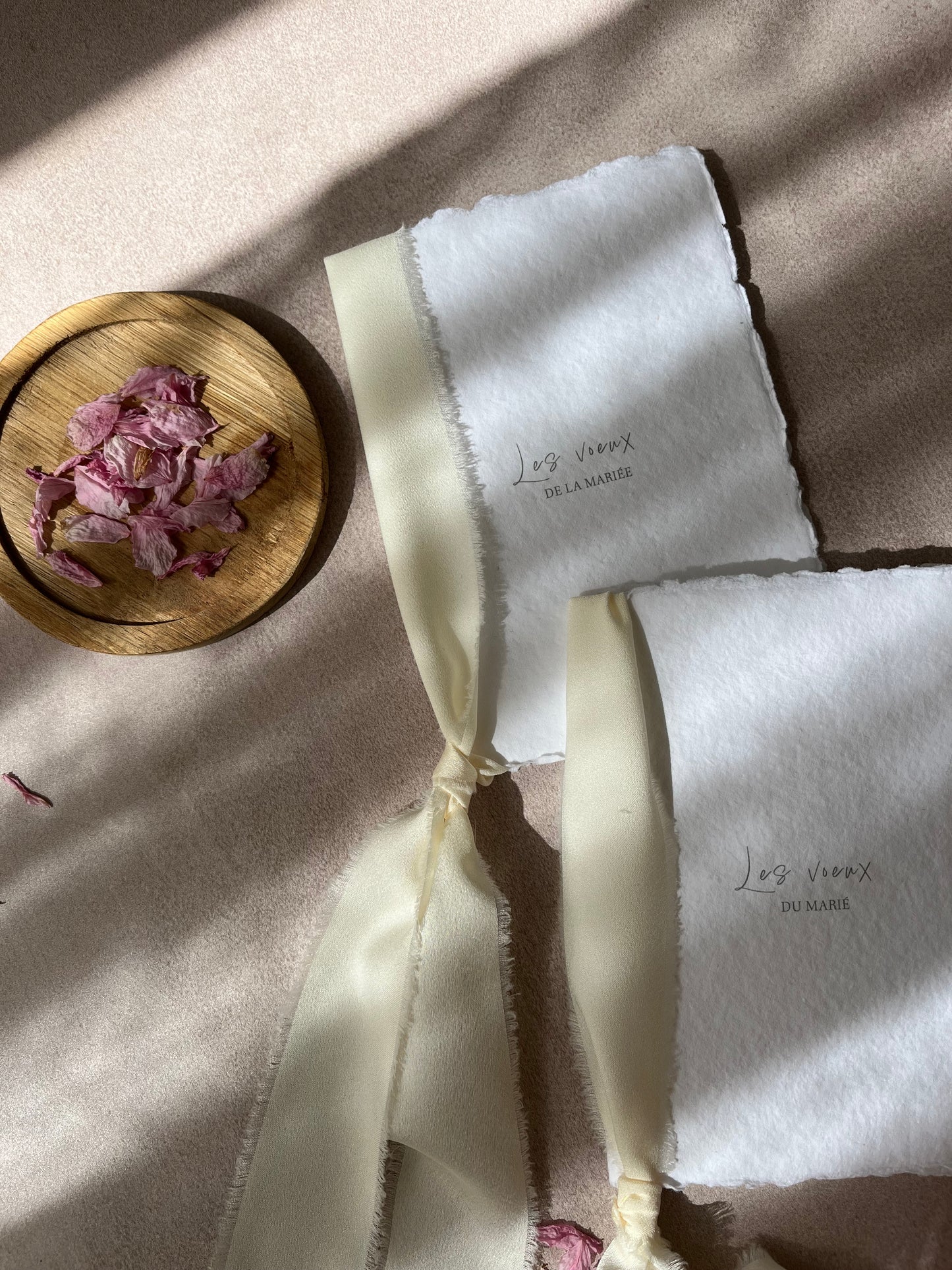 Livrets de voeux de mariage papier fait main