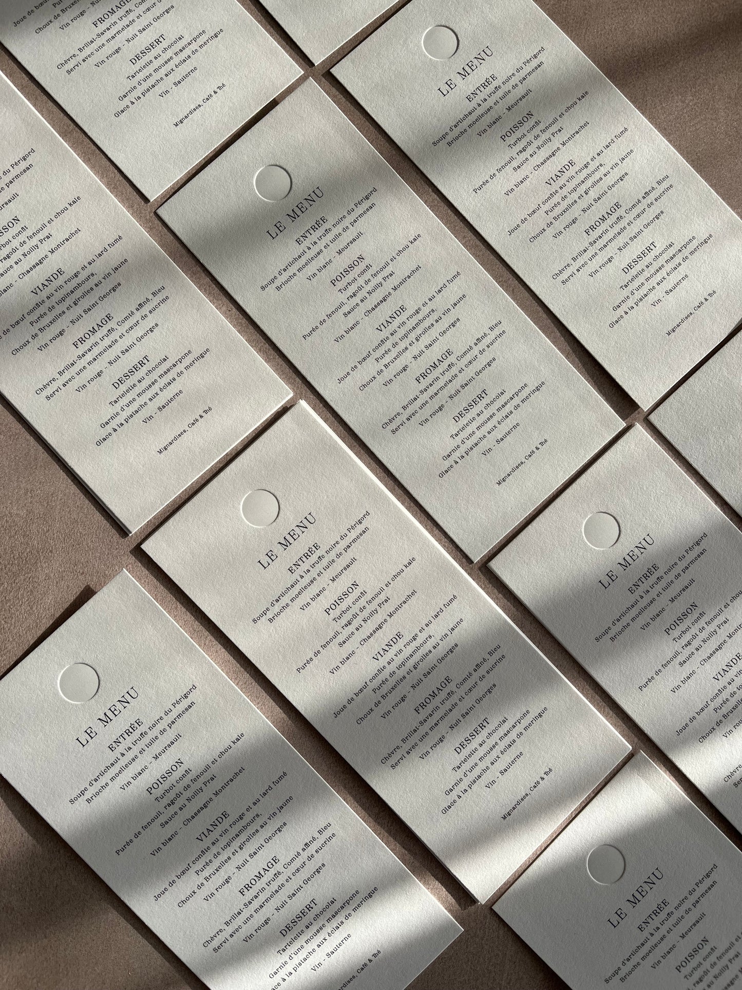 Menu mariage - Moon
