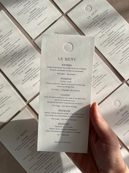 Menu mariage - Moon