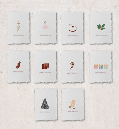 Cartes de Noël papier fait main - Merry Christmas