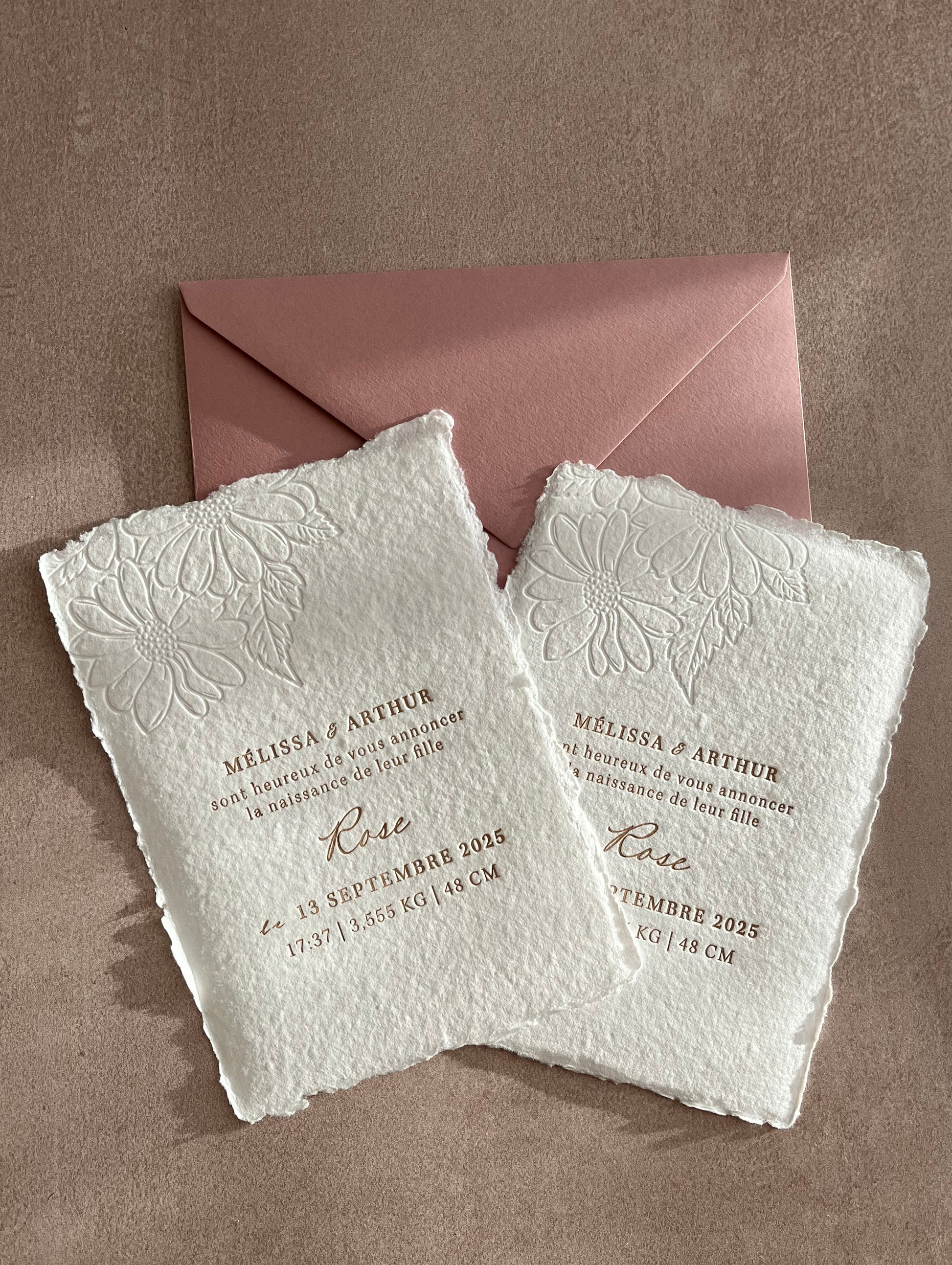 faire-part de naissance letterpress