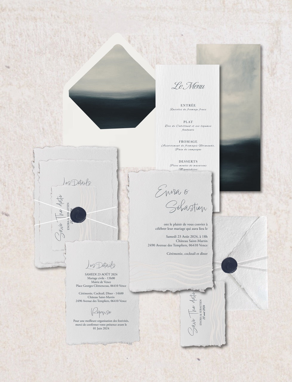 faire-part letterpress Ecume