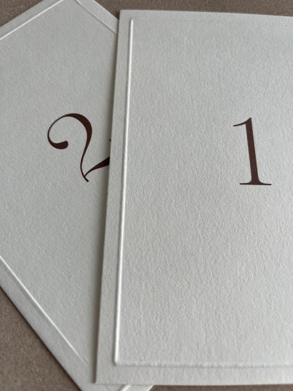 numéro de table gaufré élégant